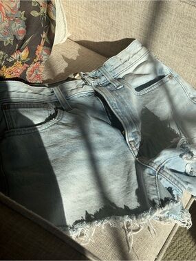 Madewell Light Blue Distressed Denim Cutoff Shorts